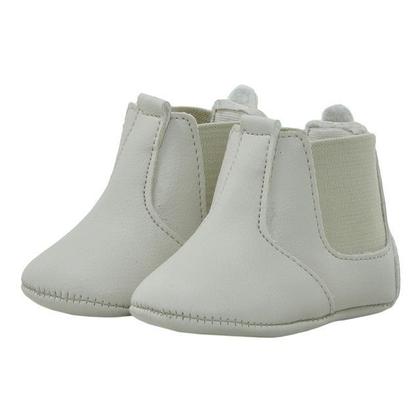 Imagem de Sapatinho de Bebê Bicho de Pé - Botina Masculina com Elástico- Sintético - Bege