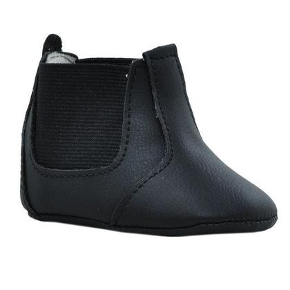 Imagem de Sapatinho de Bebê Bicho de Pé - Botina Masculina com Elástico- Sintético - Preto