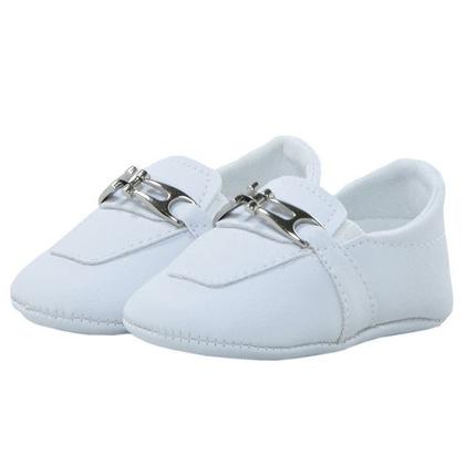 Imagem de Sapatinho de Bebê Bicho de Pé - Sapato Social Masculino com Gravata  - Sintético - Branco