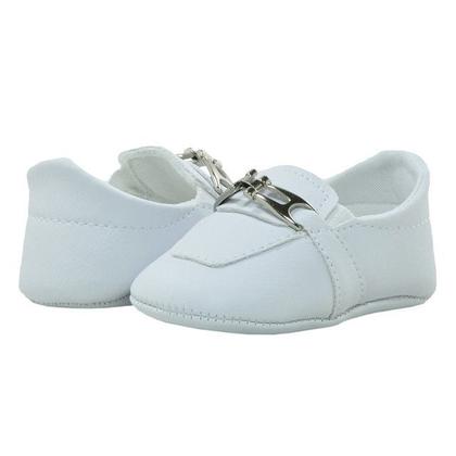 Imagem de Sapatinho de Bebê Bicho de Pé - Sapato Social Masculino com Gravata  - Sintético - Branco