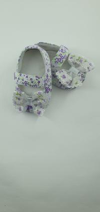 Imagem de Sapatinho De Tecido Estampado De Flores Para Bebê
