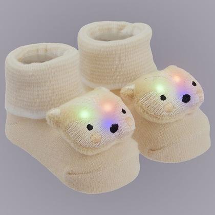 Imagem de Sapatinho Meia Bichinhos Com Led Menino Menina Recém Nascido Pimpolho