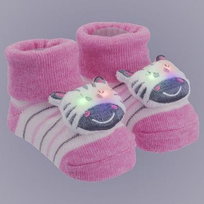 Imagem de Sapatinho Meia Bichinhos Com Led Menino Menina Recém Nascido Pimpolho
