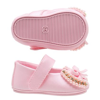 Imagem de Sapatinho Sapatilha Bebê Infantil Menina Recém Nascida Confort Laço Super Luxo