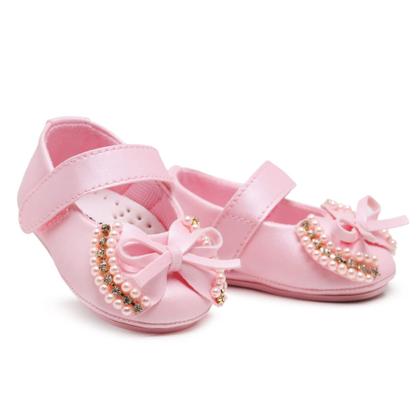 Imagem de Sapatinho Sapatilha Bebê Infantil Menina Recém Nascida Confort Laço Super Luxo