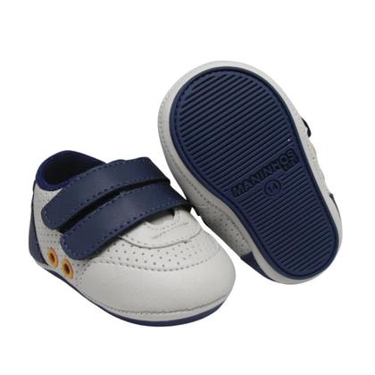Imagem de Sapatinhos Bebe Tenis Fecho Fácil Infantil Masculino Luxo Batizado Menino Manozinhos Baby Ref.0008