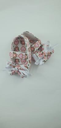Imagem de Sapatinhos De Tecido Com Estampa De Coração Para Bebê