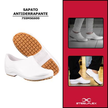 Imagem de Sapato Antiderrapante Grip 39 Branco SteelFlex