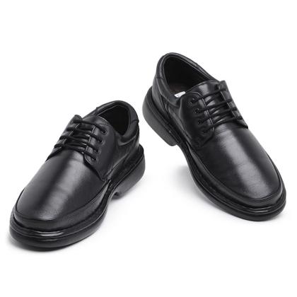 Imagem de Sapato Casual Conforto KRN Shoes de Couro Liso com Cadarço e Bico Redondo