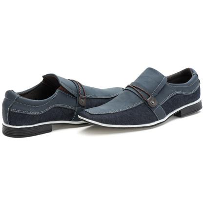 Imagem de Sapato Casual EC Shoes sem Cadarço com Bico Quadrado Textura e Detalhe Gravata