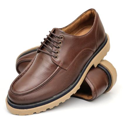 Imagem de Sapato Casual Masculino Derby Oxford Tratorado Couro de Luxo