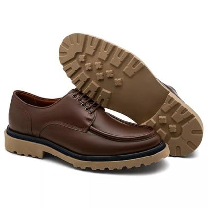 Imagem de Sapato Casual Masculino Derby Oxford Tratorado Couro de Luxo