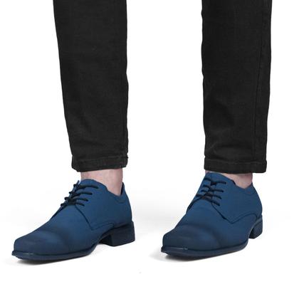 Imagem de Sapato Clássico Social Nobuck Com Cadarço Marinho 