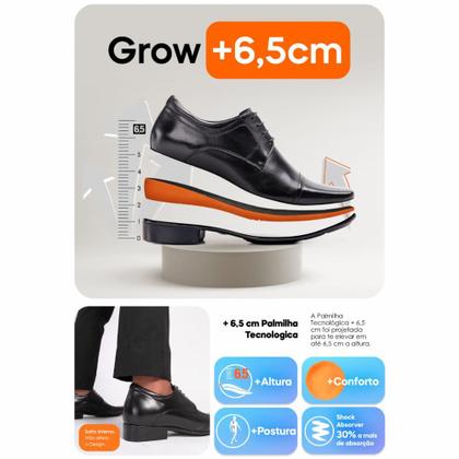 Imagem de Sapato com altura Jota Pe Preto Grow + Cinto 71353