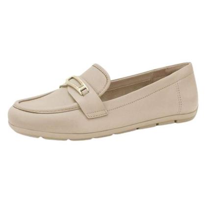 Imagem de Sapato Comfortflex Mocassim Couro Almond - Feminino - Creme