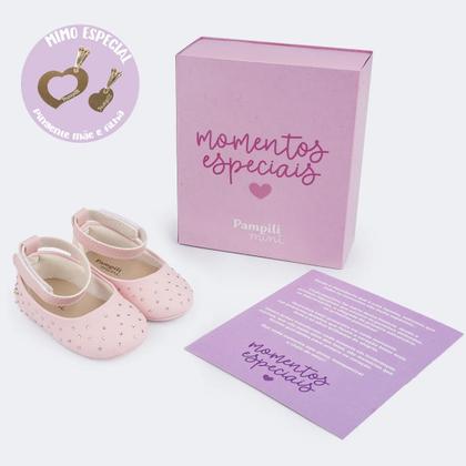 Imagem de Sapato de Bebê Menina Nina Strass Rosa - Vem Com Mimo Pampili