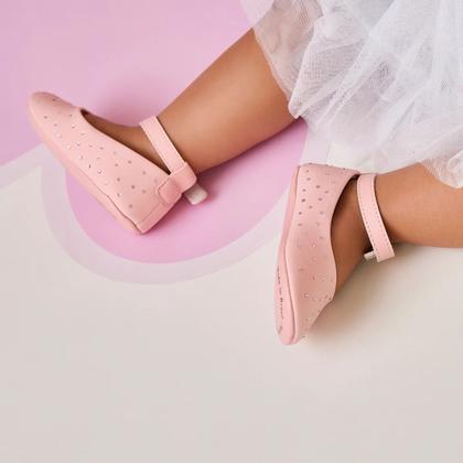 Imagem de Sapato de Bebê Menina Nina Strass Rosa - Vem Com Mimo Pampili