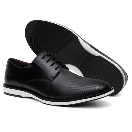 Imagem de Sapato Derby Masculino Liso Com Cadarço Sola Macia e Leve Para Trabalho