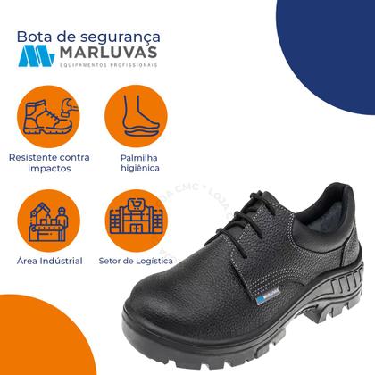 Imagem de Sapato Epi Cadarço Marluvas 95s29 Bico Pvc Serviço Geral Ca