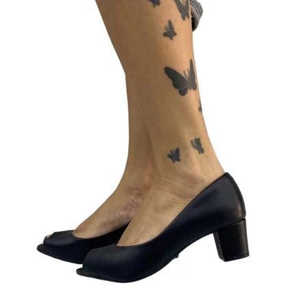 Imagem de Sapato Fem Beira Rio Peep Toe Salto Bloco Preto 4777.400
