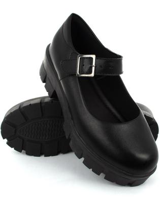 Imagem de Sapato Feminino Mary Jane Tratorado com Fivela Superior Moda Inverno Tendência Grunge Chucky Ref:177