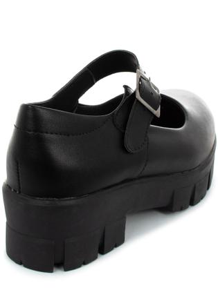 Imagem de Sapato Feminino Mary Jane Tratorado com Fivela Superior Moda Inverno Tendência Grunge Chucky Ref:177