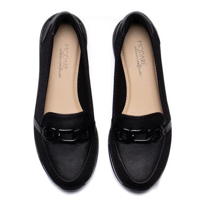 Imagem de Sapato Feminino Modare Tecido com Detalhe de Corrente Preto