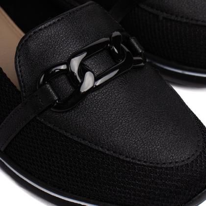 Imagem de Sapato Feminino Modare Tecido com Detalhe de Corrente Preto