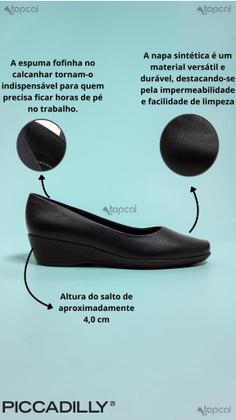 Imagem de Sapato Feminino Piccadilly Anabela Ivone Confortável 143133