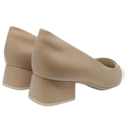 Sapato Feminino Salto Baixo Conforto Couro Comfortflex Calçados