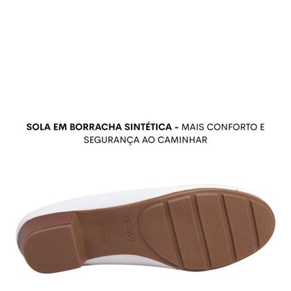 Imagem de Sapato Feminino Salto Baixo Modare 7032.500 - Branco Pelica - 35