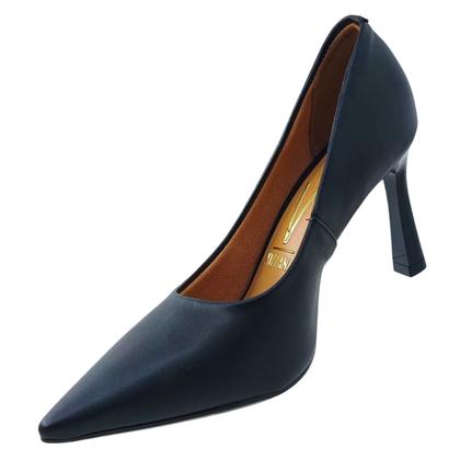 Imagem de Sapato Feminino Scarpin Casual Clássico Dia a Dia Passeio Trabalho Bico Fino Salto Médio Conforto Vizzano 1447.100