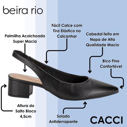 Imagem de Sapato Feminino Slingback Salto Baixo Social Macio Beira Rio