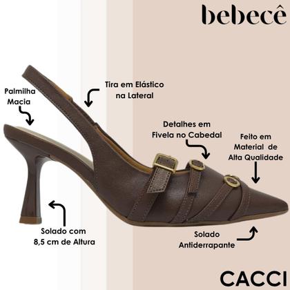 Imagem de Sapato Feminino Slingback Salto Fino Elegante Robusto Bebece