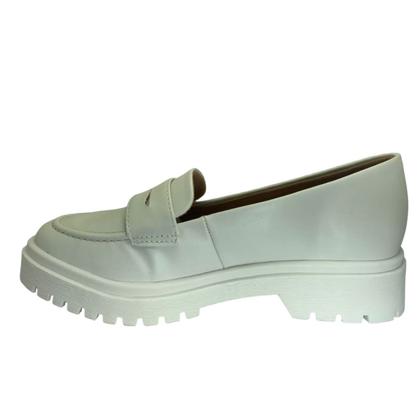Imagem de Sapato feminino via uno mocassim loafer salto grosso tratorado