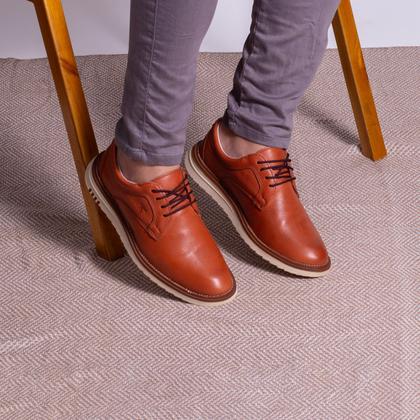 Imagem de Sapato Formal Derby Social De Couro Elegante Esporte Fino