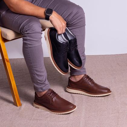 Imagem de Sapato Formal Derby Social De Couro Elegante Esporte Fino