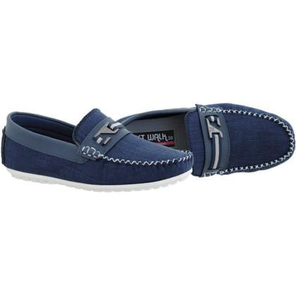 Imagem de Sapato Infantil Masculino Mocassim Social Menino Leve Macio Confortável Cor Azul Marinho