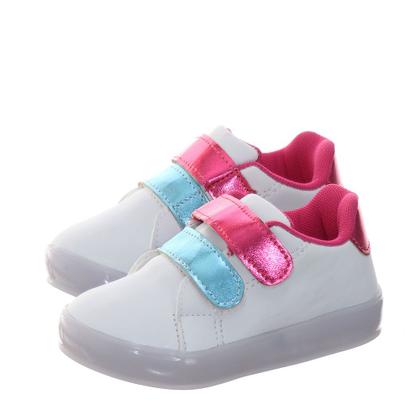 Imagem de Sapato Infantil Menina com Luz Led Branco Pink e Pulseira