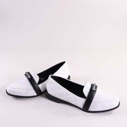 Imagem de Sapato Loafer Feminino Dumond 4118749 Branco/Preto