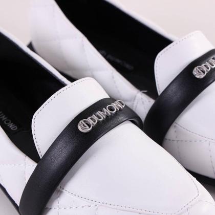 Imagem de Sapato Loafer Feminino Dumond 4118749 Branco/Preto