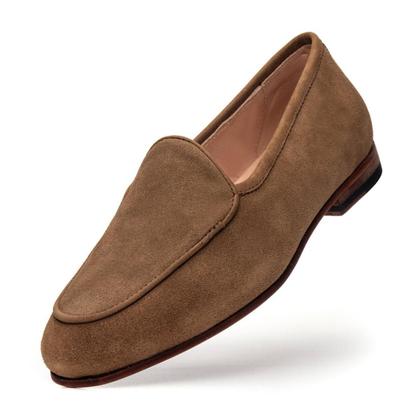 Imagem de Sapato Loafer Feminino em Couro Camurça Clássico Casual