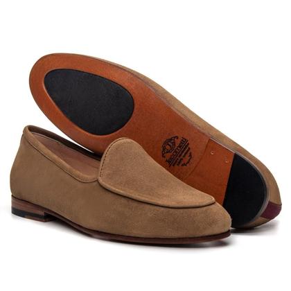 Imagem de Sapato Loafer Feminino em Couro Camurça Clássico Casual