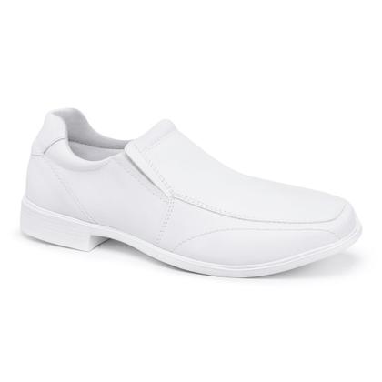 Imagem de Sapato Masculino Branco Social Mocassim Esporte Fino Médico Enfermagem 