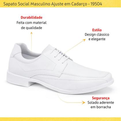 Imagem de Sapato Masculino Branco Ultra Confort Área Da Saúde Cadarço