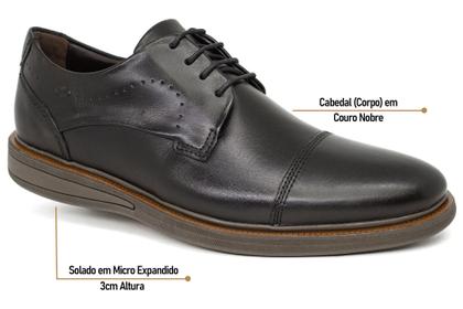 Imagem de Sapato Masculino Casual Com Cadarço Democrata Couro Conforto
