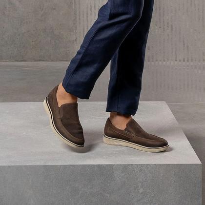 Imagem de Sapato Masculino Casual Slip Couro - Chocolate - Pegada Chocolate