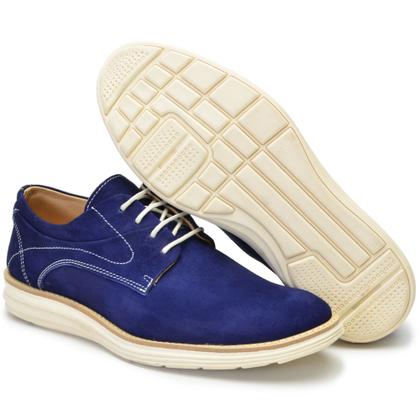 Imagem de Sapato masculino casual solado anti stress auto conforto azul LA903