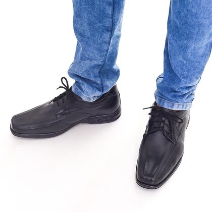 Imagem de Sapato Masculino Confort Moderno Preto Sola Costurada