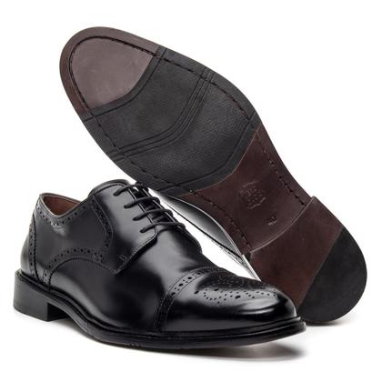 Imagem de Sapato Masculino Derby Couro Brogue Social Moderno